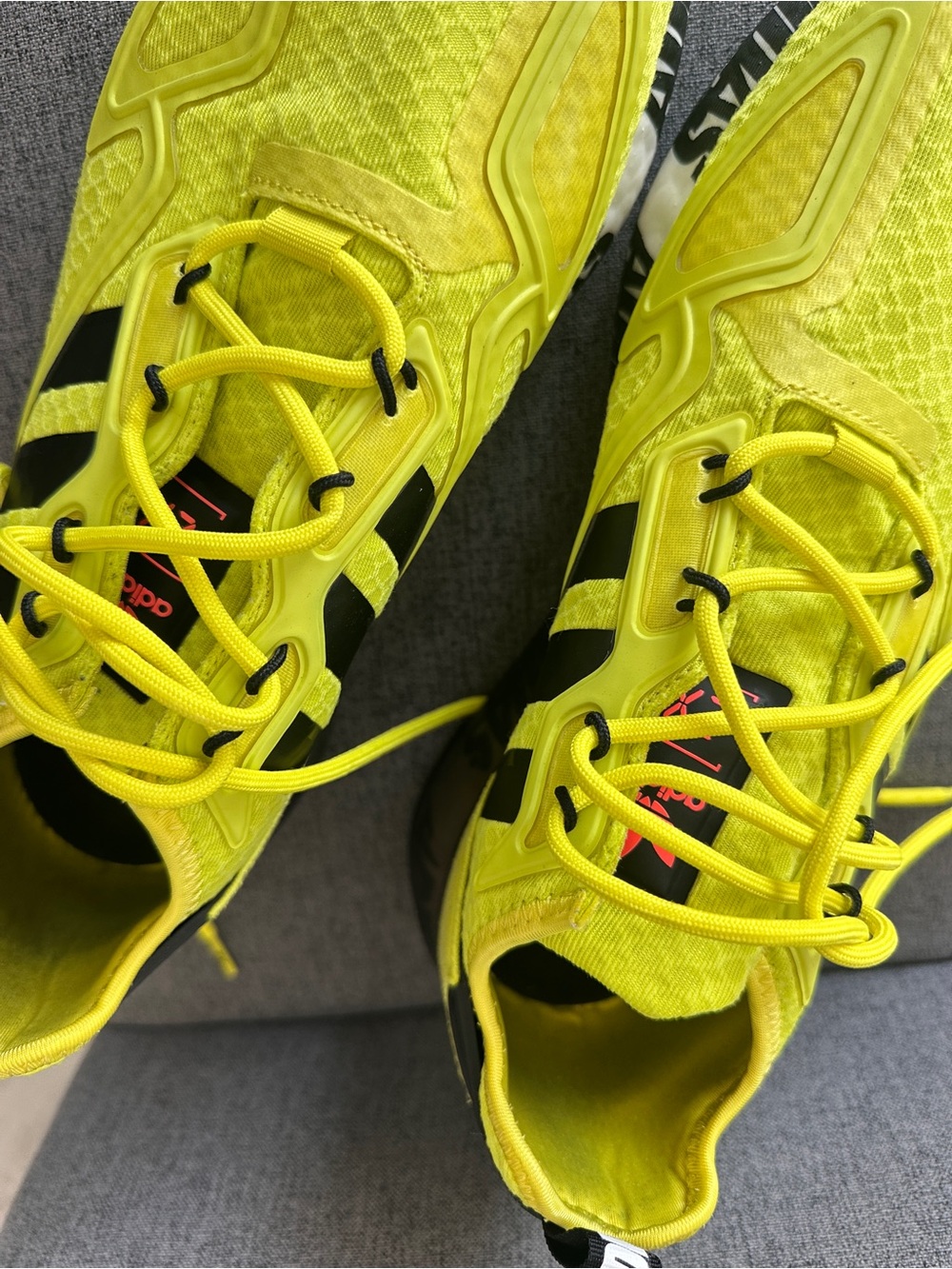 Men adidas Originals ZX 2K Boost Solar Yellow Black Graphic Print Sneakers 9 ½ - Picture 7 of 15